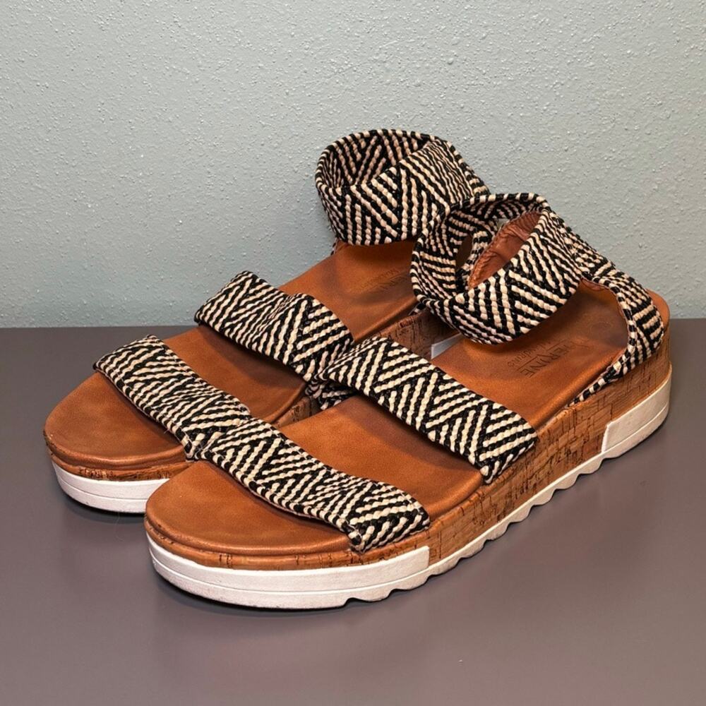 Catherine Malandrino Womens Woven Platform Sandals Black White Size 7.5 - Picture 2 of 10